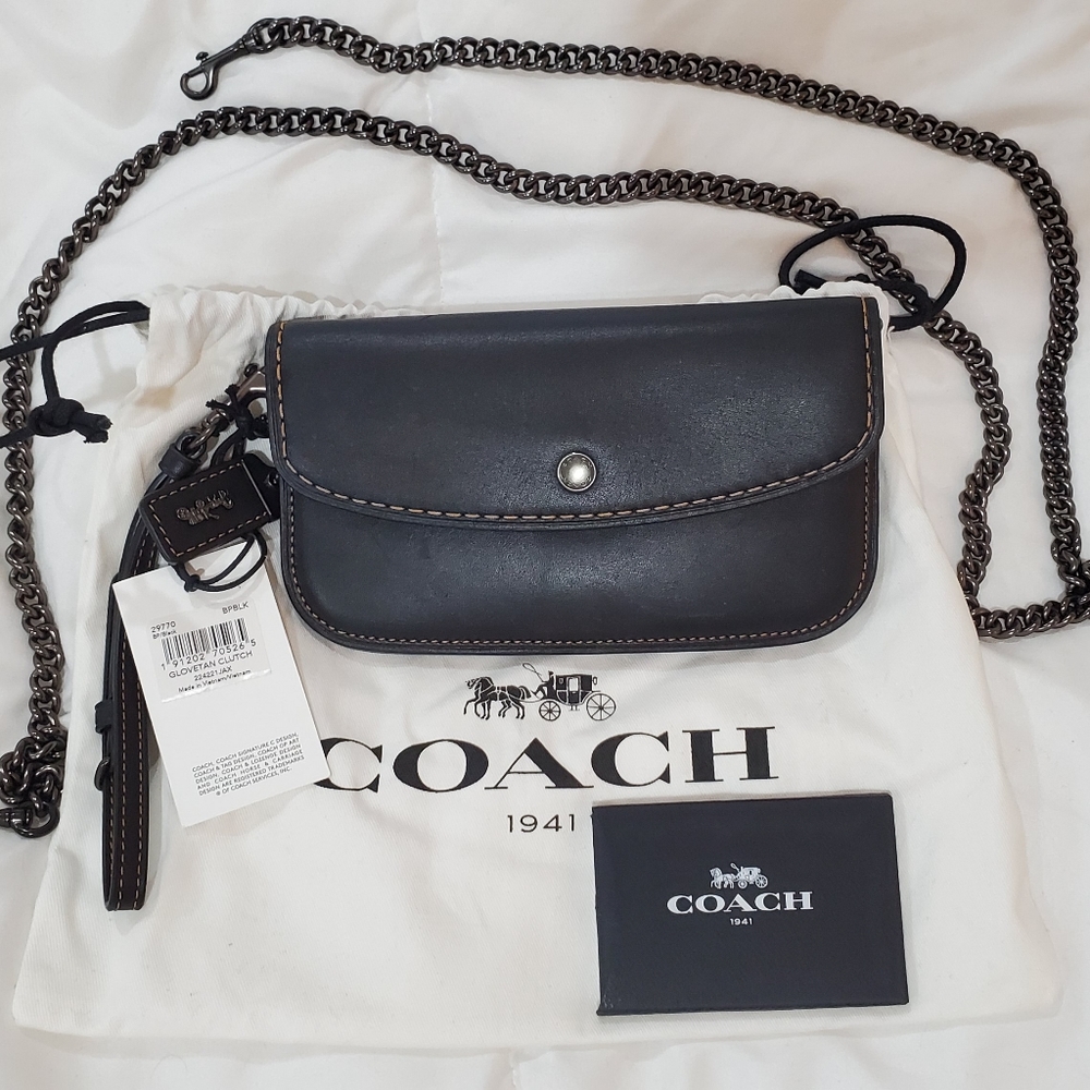 Coach Glovetan Crossbody Clutch Black